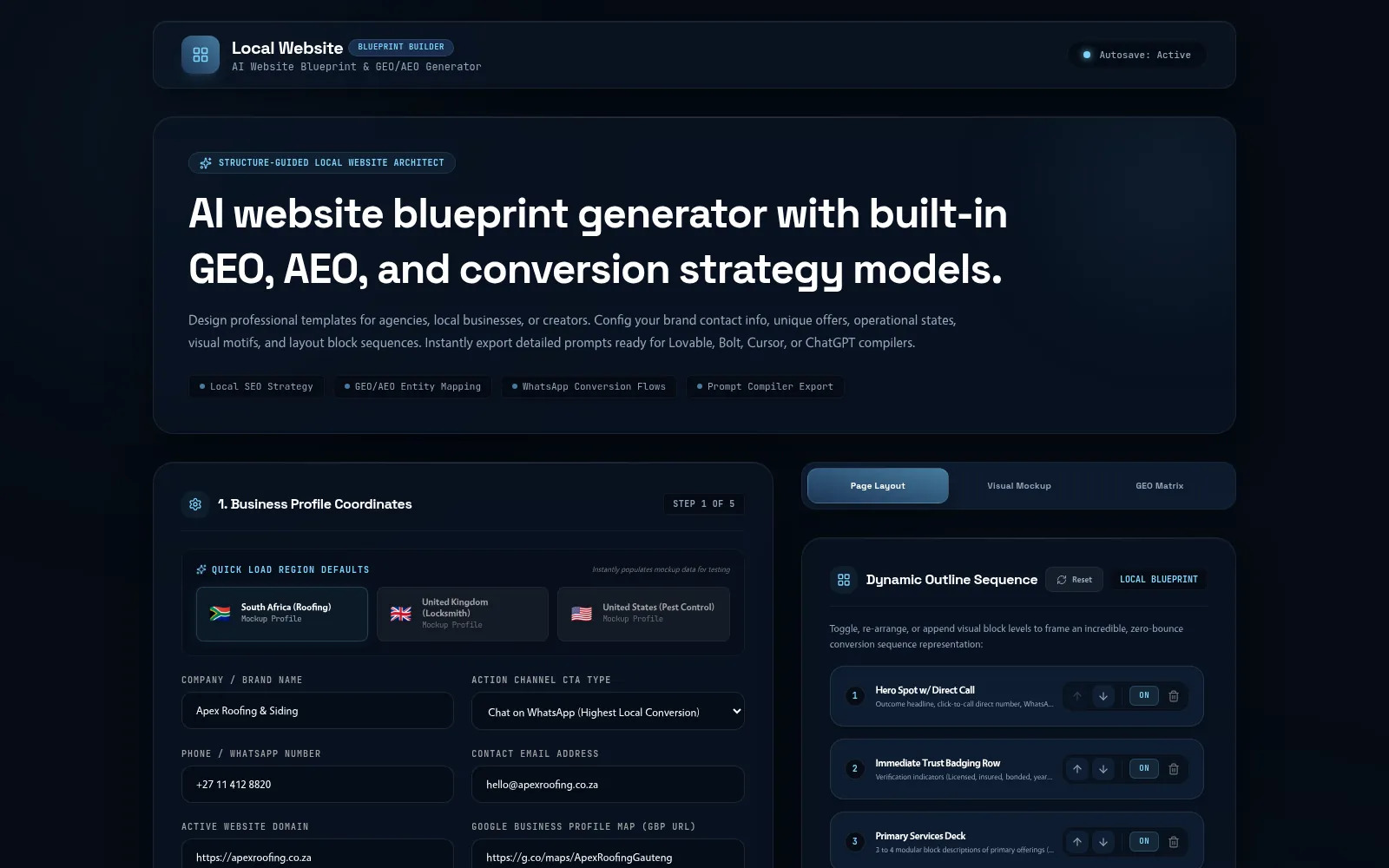 Local Website Blueprint Builder built by Keegan Goocin